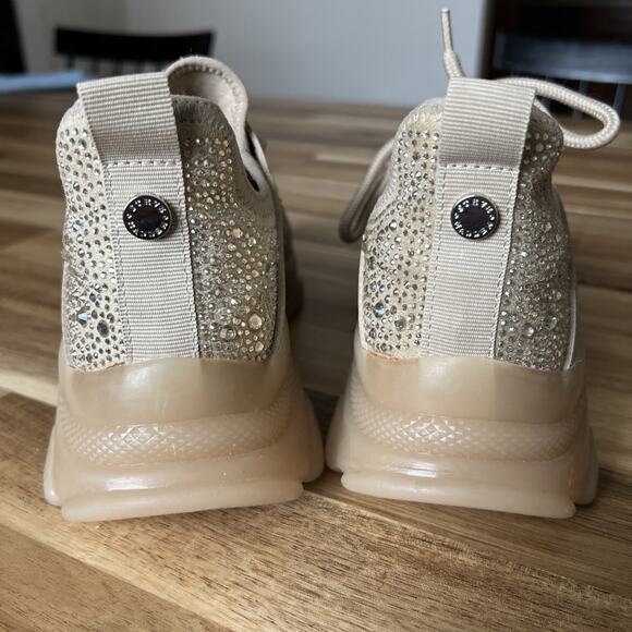 Steve‎ Madden Ganzo Rhinestone Embellished Chunky Lace-Up Sneakers size 7.5 - Picture 5 of 7